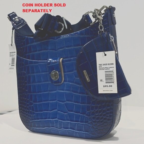 NWT ✅ Brahmin LEIA Heavenly Blue Lumeria Leather Crossbody Bag ✨ COA, DUST BAG - Picture 13 of 17
